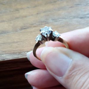 14 k gold diamond engagement ring 3 stone